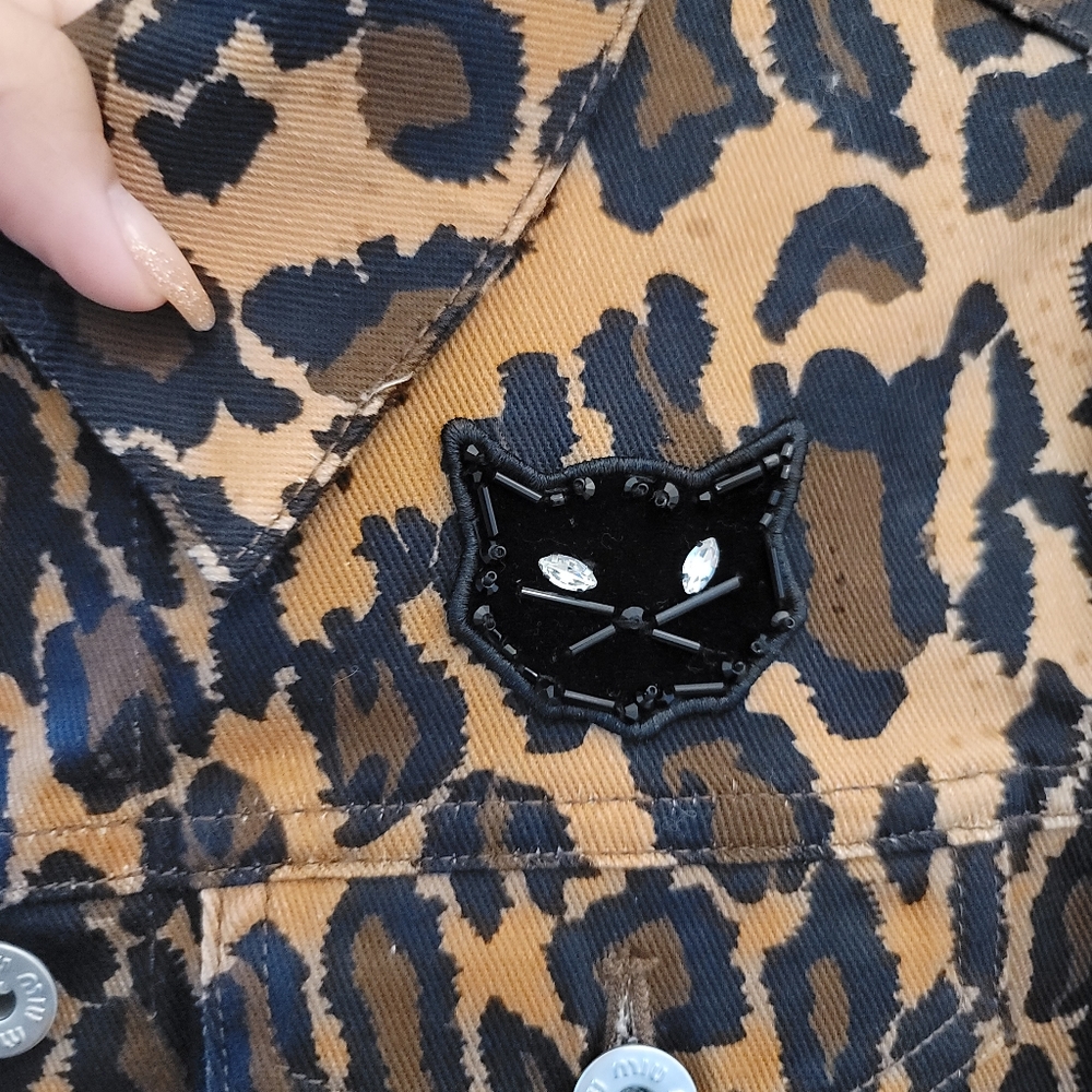 Miu Miu Denim Jacket Leopard Print - image 6